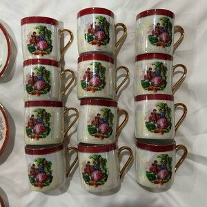 Vintage Japanese lusterware Espresso/ Turkish coffee set